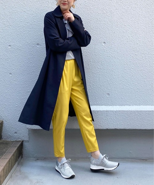 PICCIN（ピッチン）の「マットカルゼサイド切り替えコート（トレンチコート・レディース・ベージュ/ネイビー/イエロー・MEDIUM/LARGE）」の4枚目の写真