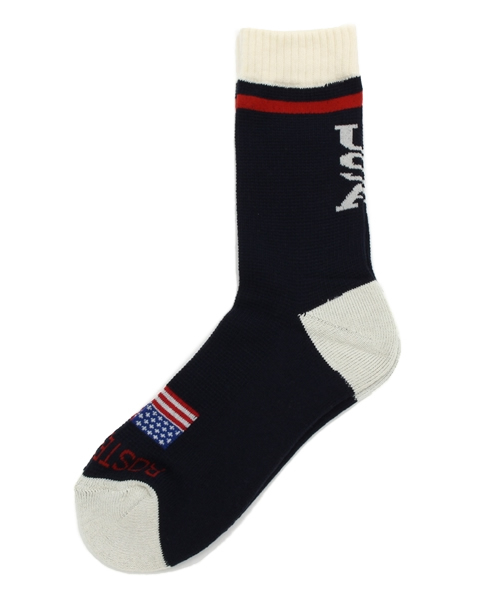 BEAMS BOY(ビームスボーイ)の「◎ROSTER SOCKS / USA BACKロゴ(ソックス/靴下・レディース・ネイビー・ONE SIZE)」の1枚目の写真