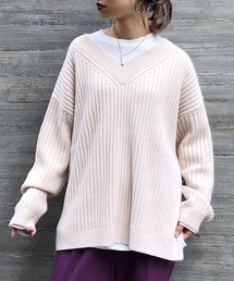 PAGEBOY | ワイドリブVネックプルオーバー(ニット/セーター)