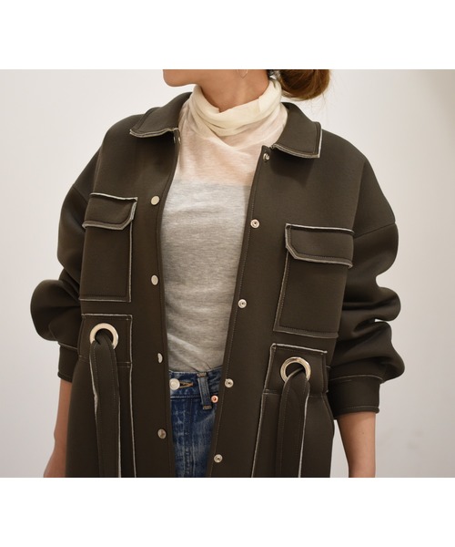 Eimee Law（エイミーロウ）の「【Eimee Law】アイレットデザインサファリジャケット（その他アウター・レディース・カーキ/ネイビー/ライトベージュ・38）」の11枚目の写真