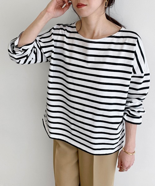 Le Minor(ルミノア)の「【WEB限定】【LE MINOR / ルミノア】Aラインカットソー(Tシャツ/カットソー)」|ブラック