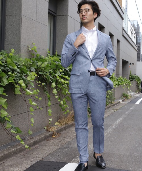 CROWDED CLOSET(クラウデッドクローゼット)の「麻調EVALETツイルプリントスラックス(スラックス・メンズ・ネイビー/グレー/ブルー・LL/S/M/L)」の8枚目の写真
