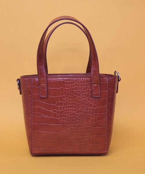 florist（フローリスト）の「【2way】クロコ調バケツ型巾着ショルダーバッグ（ショルダーバッグ・レディース・ブラック/イエロー/ブラウン/ベージュ・FREE）」の3枚目の写真