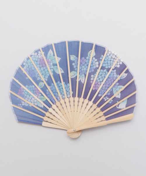 カヤ（カヤ）の「【カヤ】紫陽花とねこ扇子 袋付き（扇子/うちわ・レディース・アクア/ネイビー/パープル・FREE）」の14枚目の写真