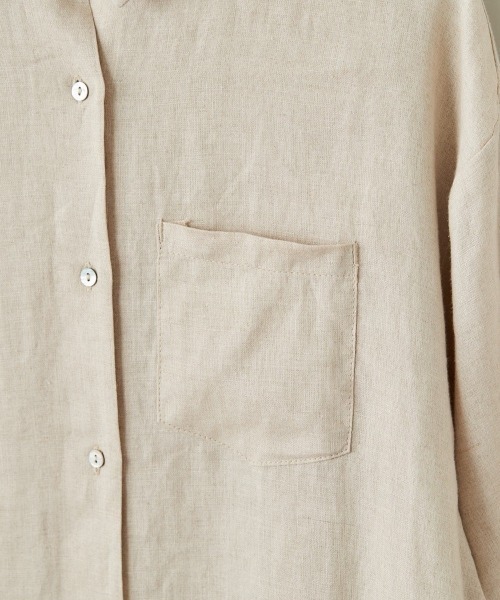 cepo（セポ）の「【ＬＩＮＥＮ１００】オーバーシャツワンピース（シャツワンピース・レディース・オレンジ/オフホワイト/ベージュ・M）」の17枚目の写真