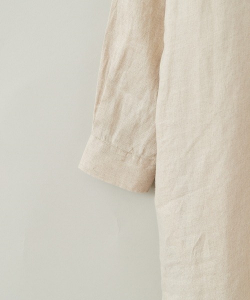 cepo（セポ）の「【ＬＩＮＥＮ１００】オーバーシャツワンピース（シャツワンピース・レディース・オレンジ/オフホワイト/ベージュ・M）」の11枚目の写真