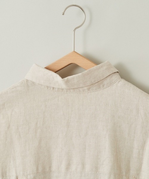 cepo（セポ）の「【ＬＩＮＥＮ１００】オーバーシャツワンピース（シャツワンピース・レディース・オレンジ/オフホワイト/ベージュ・M）」の5枚目の写真