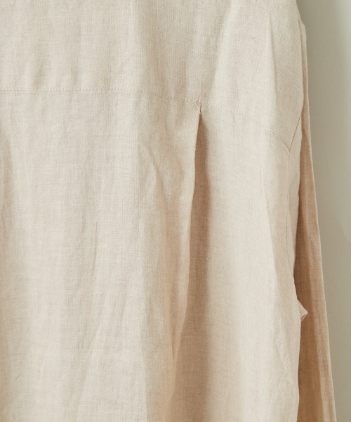 cepo（セポ）の「【ＬＩＮＥＮ１００】オーバーシャツワンピース（シャツワンピース・レディース・オレンジ/オフホワイト/ベージュ・M）」の14枚目の写真