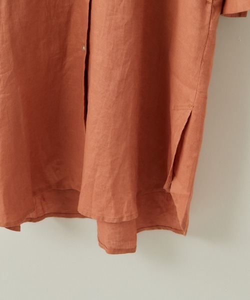 cepo（セポ）の「【ＬＩＮＥＮ１００】オーバーシャツワンピース（シャツワンピース・レディース・オレンジ/オフホワイト/ベージュ・M）」の12枚目の写真