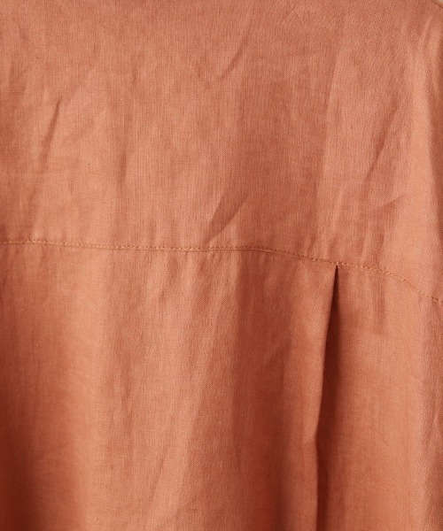 cepo（セポ）の「【ＬＩＮＥＮ１００】オーバーシャツワンピース（シャツワンピース・レディース・オレンジ/オフホワイト/ベージュ・M）」の15枚目の写真