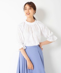 NARACAMICIE | ポリエステルフラワージャガード七分袖ブラウス(シャツ/ブラウス)