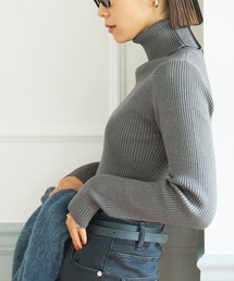 \新色追加/極厚タートルネックリブニット