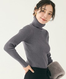DWD グレー タートルネック セーター Dマーク ジェイ プレス レディス J.PRESS LADIES 【洗える】PURE WOOL