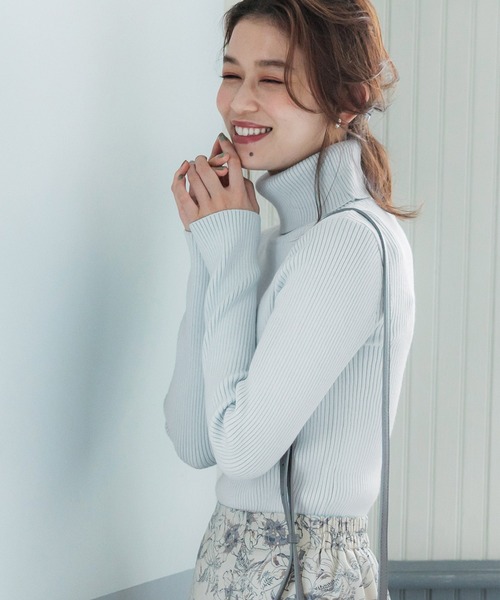 coca（coca）（コカ）の「＼新色追加／極厚タートルネックリブニット（ニット/セーター・レディース・ブラック/ベージュ/レッド/アイボリー/グレー/ネイビー/ライトブルー/パープル/カーキ/チャコール/ライトグレー/ライトベージュ/A/B/ダークブラウン・ONE SIZE/S/L/M）」の10枚目の写真