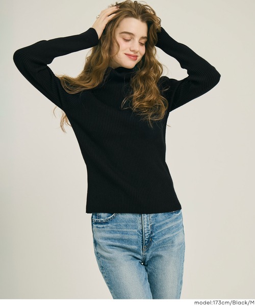 coca（coca）（コカ）の「＼新色追加／極厚タートルネックリブニット（ニット/セーター・レディース・ブラック/ベージュ/レッド/アイボリー/グレー/ネイビー/ライトブルー/パープル/カーキ/チャコール/ライトグレー/ライトベージュ/A/B/ダークブラウン・ONE SIZE/S/L/M）」の17枚目の写真