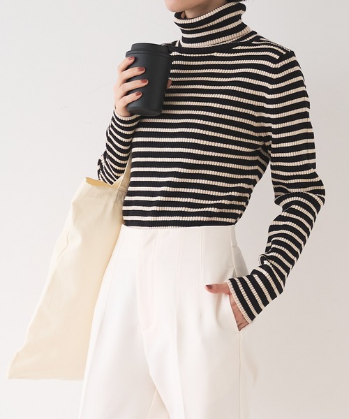 coca（coca）（コカ）の「＼新色追加／極厚タートルネックリブニット（ニット/セーター・レディース・ブラック/ベージュ/レッド/アイボリー/グレー/ネイビー/ライトブルー/パープル/カーキ/チャコール/ライトグレー/ライトベージュ/A/B/ダークブラウン・ONE SIZE/S/L/M）」の19枚目の写真