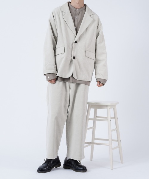 kutir（クティール）の「コーデュロイ2タックストレートパンツ　セットアップアイテム（その他パンツ・メンズ・ダークグリーン/アイボリー/ダークブルー・SMALL/MEDIUM/LARGE）」の13枚目の写真