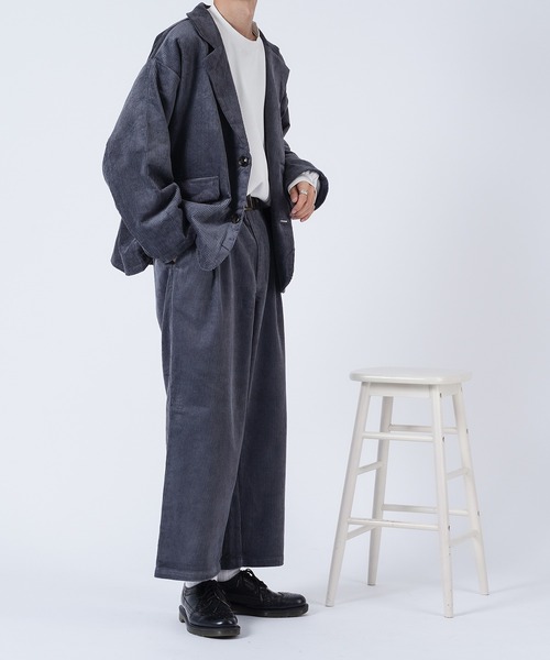 kutir（クティール）の「コーデュロイ2タックストレートパンツ　セットアップアイテム（その他パンツ・メンズ・ダークグリーン/アイボリー/ダークブルー・SMALL/MEDIUM/LARGE）」の15枚目の写真