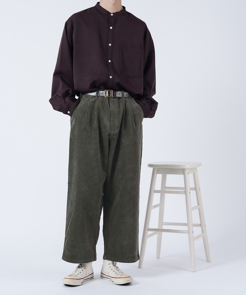kutir（クティール）の「コーデュロイ2タックストレートパンツ　セットアップアイテム（その他パンツ・メンズ・ダークグリーン/アイボリー/ダークブルー・SMALL/MEDIUM/LARGE）」の7枚目の写真