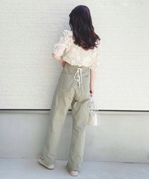 Mysa&Liina | ハイウエストセンターシームレースアップ美脚パンツ(デニムパンツ)