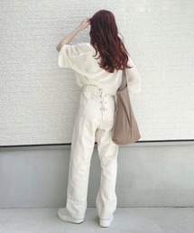 Mysa&Liina | バックレースアップ美脚パンツ(デニムパンツ)