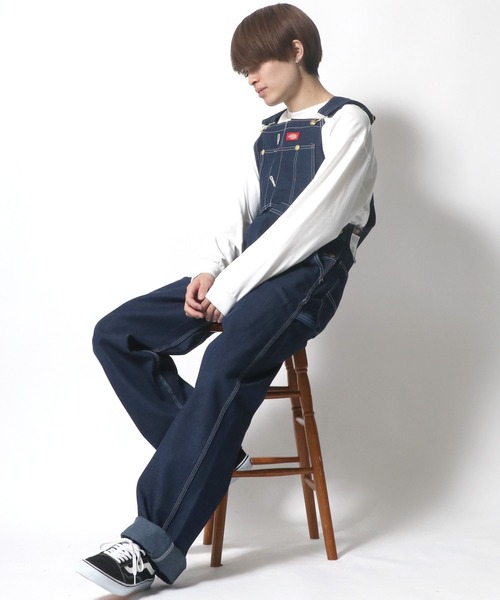 サロペット/オーバーオール Dickies◇ヒッコリー・デニムオーバーオール