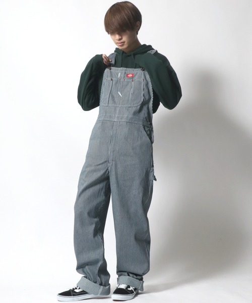 サロペット/オーバーオール Dickies◇ヒッコリー・デニムオーバーオール