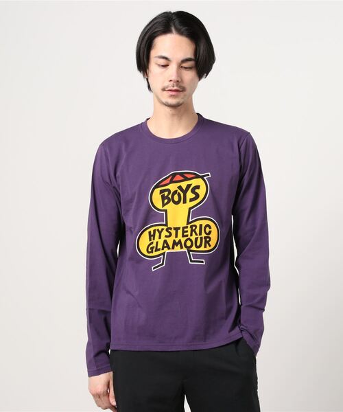 HYSTERIC GLAMOUR BOYS 長袖カットソー ブラック ロンT ヒステリックグラマー ロンT XL 長袖 黒 ロングTシャツ｜Yahoo