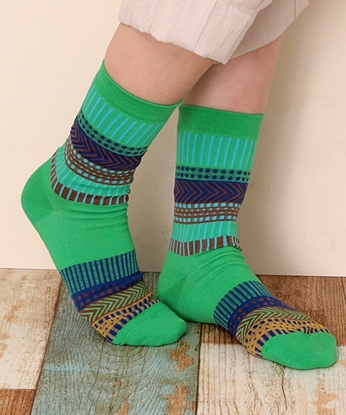 チチカカ（チチカカ）の「キカボーダーソックス 23-25cm（ソックス/靴下・レディース・オレンジ/グリーン/ライトパープル・FREE）」の15枚目の写真