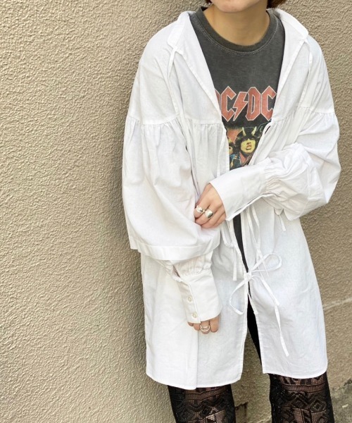 トップスback紐コットンチュニックブラウス シャツ ブラウス Kastane カスタネ のファッション