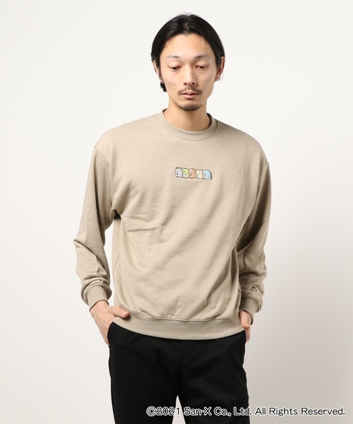 Lb S エルビーエス の すみっコぐらし フロント刺繍トレーナー スウェット 袖ワンポイント刺繍 キャラクター刺繍 スウェット Wear