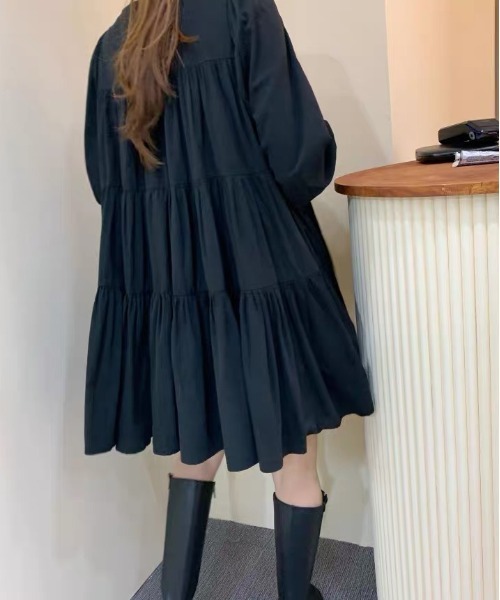 PICCIN（ピッチン）の「ティアードミニワンピース（ワンピース・レディース・ホワイト/ブラック/マスタード・M）」の6枚目の写真