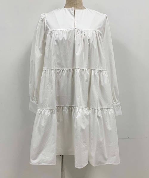 PICCIN（ピッチン）の「ティアードミニワンピース（ワンピース・レディース・ホワイト/ブラック/マスタード・M）」の20枚目の写真