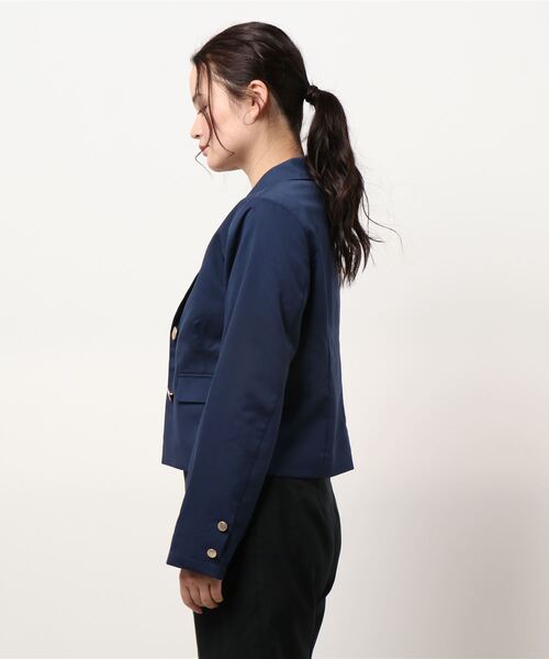 RETRO GIRL（レトロガール）の「ショートテーラージャケット（テーラードジャケット・レディース・ライトベージュ/ダークブルー/ベージュ・FREE）」の6枚目の写真