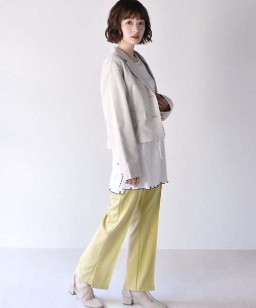 RETRO GIRL（レトロガール）の「ショートテーラージャケット（テーラードジャケット・レディース・ライトベージュ/ダークブルー/ベージュ・FREE）」の9枚目の写真