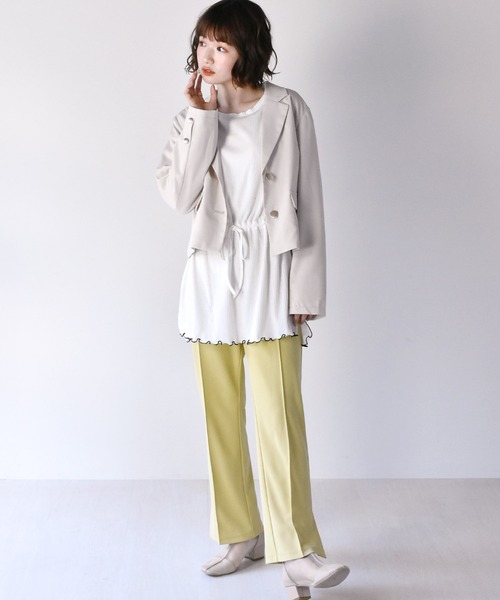 RETRO GIRL（レトロガール）の「ショートテーラージャケット（テーラードジャケット・レディース・ライトベージュ/ダークブルー/ベージュ・FREE）」の10枚目の写真