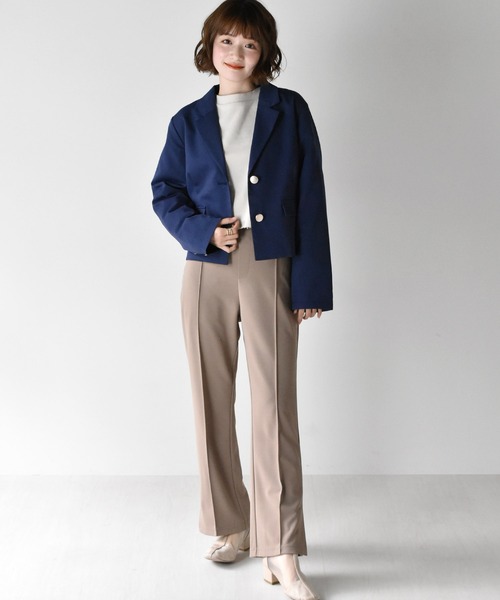 RETRO GIRL（レトロガール）の「ショートテーラージャケット（テーラードジャケット・レディース・ライトベージュ/ダークブルー/ベージュ・FREE）」の12枚目の写真