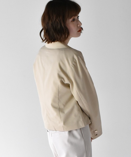RETRO GIRL（レトロガール）の「ショートテーラージャケット（テーラードジャケット・レディース・ライトベージュ/ダークブルー/ベージュ・FREE）」の14枚目の写真