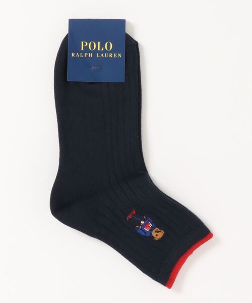 POLO RALPH LAUREN レディース オーガニックコットン混 ワンポイントベア ショートソックス 03207770/03207800 POLO RALPH LAUREN レディース オーガニックコットン混 ワンポイントベア ショートソックス 03207770/03207800