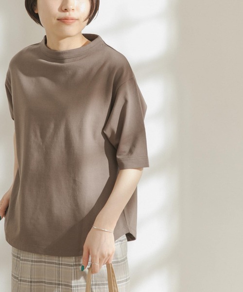 FORK&SPOON（フォークアンドスプーン）の「FORK&SPOON　オーガニックコットンボトルネックTシャツ（Tシャツ/カットソー・レディース・ブラウン/オフホワイト/ブルー・ONE）」の3枚目の写真