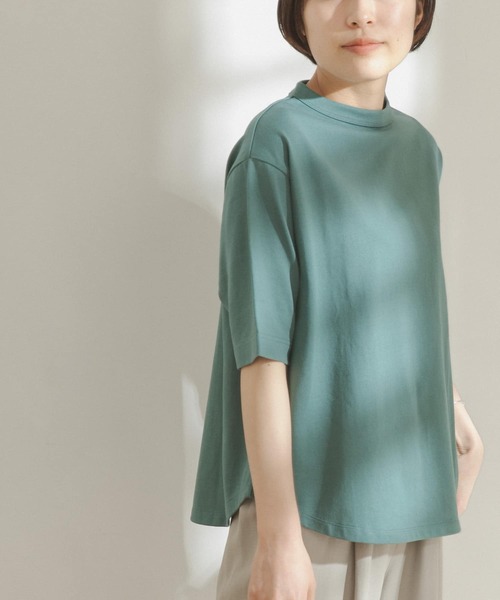 FORK&SPOON（フォークアンドスプーン）の「FORK&SPOON　オーガニックコットンボトルネックTシャツ（Tシャツ/カットソー・レディース・ブラウン/オフホワイト/ブルー・ONE）」の4枚目の写真