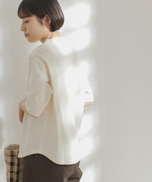 FORK&SPOON（フォークアンドスプーン）の「FORK&SPOON　オーガニックコットンボトルネックTシャツ（Tシャツ/カットソー・レディース・ブラウン/オフホワイト/ブルー・ONE）」の15枚目の写真