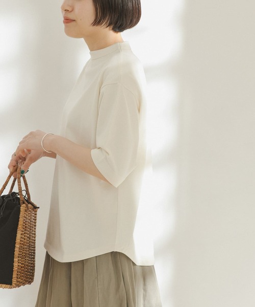 FORK&SPOON（フォークアンドスプーン）の「FORK&SPOON　オーガニックコットンボトルネックTシャツ（Tシャツ/カットソー・レディース・ブラウン/オフホワイト/ブルー・ONE）」の6枚目の写真