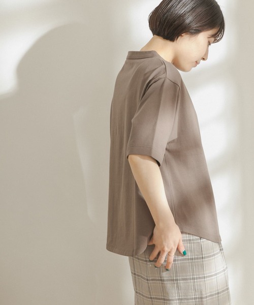 FORK&SPOON（フォークアンドスプーン）の「FORK&SPOON　オーガニックコットンボトルネックTシャツ（Tシャツ/カットソー・レディース・ブラウン/オフホワイト/ブルー・ONE）」の21枚目の写真