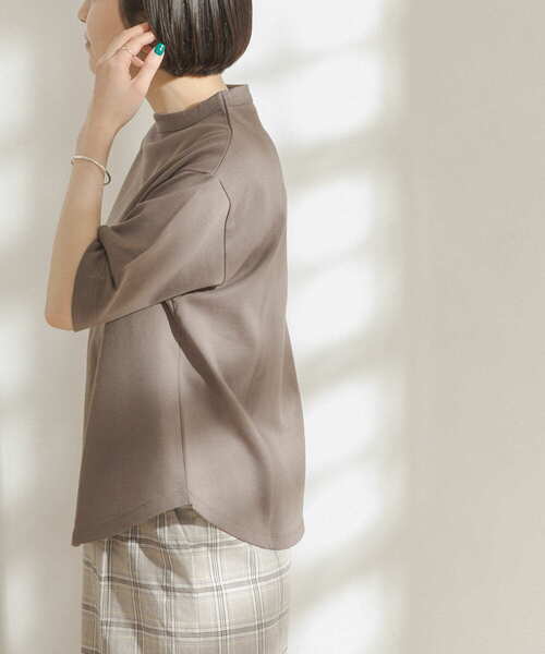 FORK&SPOON（フォークアンドスプーン）の「FORK&SPOON　オーガニックコットンボトルネックTシャツ（Tシャツ/カットソー・レディース・ブラウン/オフホワイト/ブルー・ONE）」の7枚目の写真