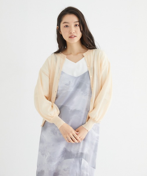 Rewde（ルゥデ）の「【雑誌掲載】シアーニットカーディガン（1R14-03179）（ニット/セーター・レディース・ブラック/ベージュ/ブルー/キナリ・M/L）」の20枚目の写真