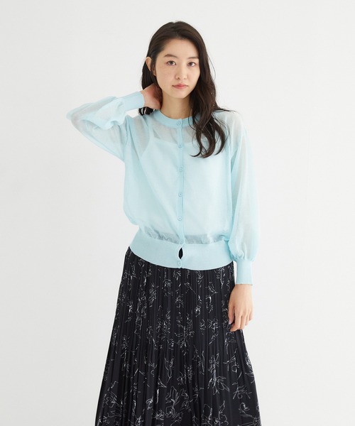 Rewde（ルゥデ）の「【雑誌掲載】シアーニットカーディガン（1R14-03179）（ニット/セーター・レディース・ブラック/ベージュ/ブルー/キナリ・M/L）」の17枚目の写真