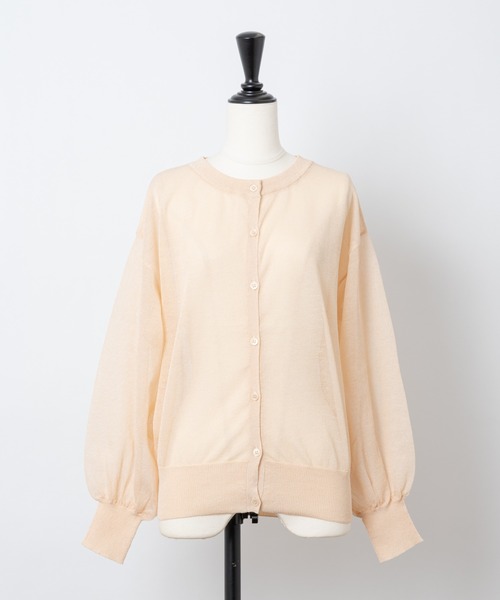 Rewde（ルゥデ）の「【雑誌掲載】シアーニットカーディガン（1R14-03179）（ニット/セーター・レディース・ブラック/ベージュ/ブルー/キナリ・M/L）」の18枚目の写真