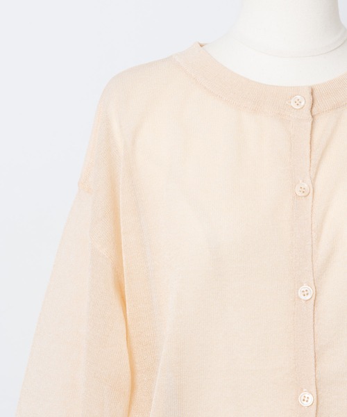 Rewde（ルゥデ）の「【雑誌掲載】シアーニットカーディガン（1R14-03179）（ニット/セーター・レディース・ブラック/ベージュ/ブルー/キナリ・M/L）」の15枚目の写真