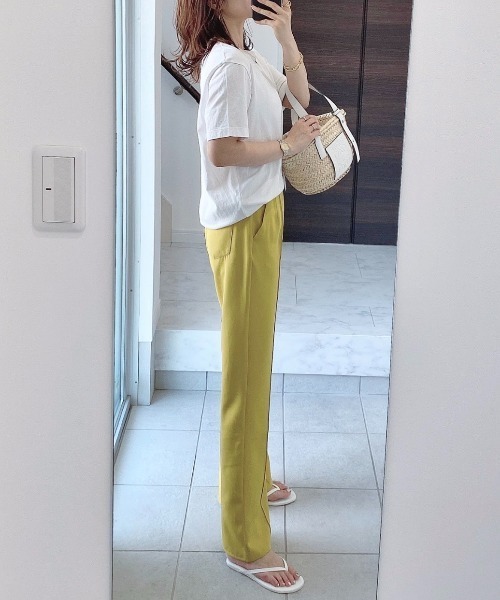 archives（アルシーヴ）の「【入荷禁止】センターピンタックパンツ（その他パンツ・レディース・アイボリー/モカ/マスタード/グリーン系その他/レッド系その他・MEDIUM）」の4枚目の写真